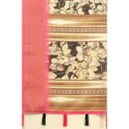 Floral Printed Saree With Unstitched Blouse 5.5Mtr (Black)