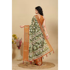 Floral Printed Saree With Unstitched Blouse 5.5Mtr (Multicolor)