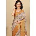 Floral Printed Saree With Unstitched Blouse 5.5Mtr (Lavender)