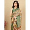 Floral Printed Saree With Unstitched Blouse 5.5Mtr (Mustard)