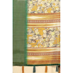 Floral Printed Saree With Unstitched Blouse 5.5Mtr (Mustard)