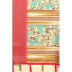 Floral Printed Saree With Unstitched Blouse 5.5Mtr (Multicolor)