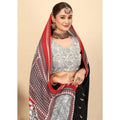 Printed Saree With Unstitched Blouse 5.5Mtr (Black)