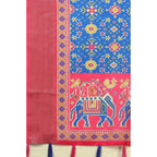 Printed Saree With Unstitched Blouse 5.5Mtr (Blue)
