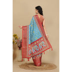 Printed Saree With Unstitched Blouse 5.5Mtr (Rama)