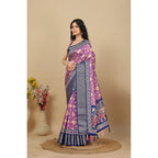 Printed Saree With Unstitched Blouse 5.5Mtr (Wine)