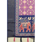 Printed Saree With Unstitched Blouse 5.5Mtr (Wine)